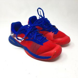 Babolat Tennis Shoes Youth 6 Jet All Çourt Sneakers Shoes Red Blue Lace Athletic